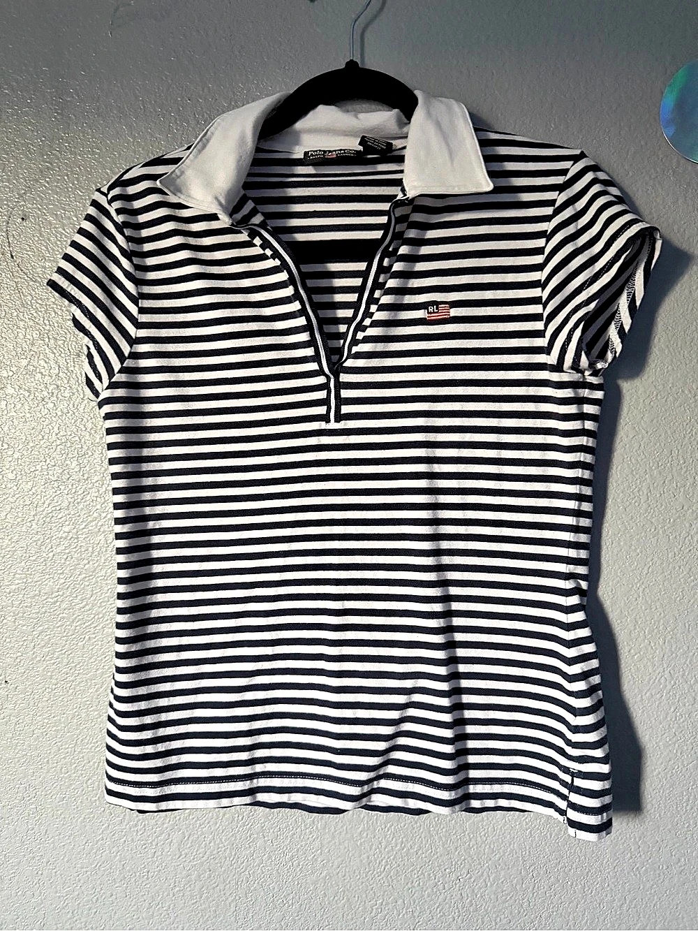 Polo Ralph Lauren Striped Polo Shirt in Blue & White